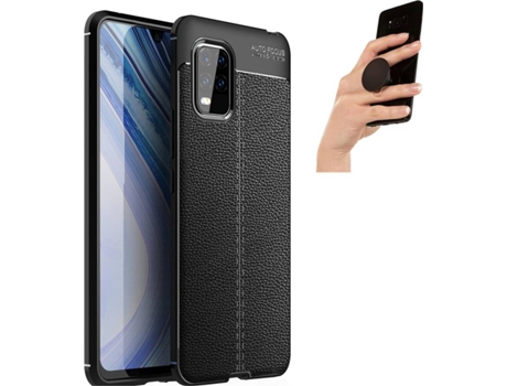 Carcasa y Popsocket Xiaomi Mi 10 Lite Rugged Leather Negro