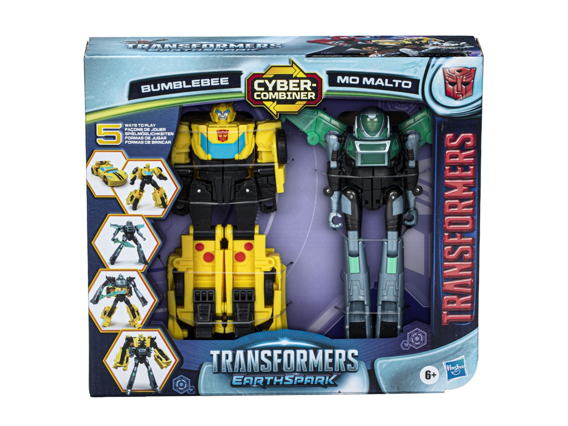 TRANSFORMERS EarthSpark Cyber-Combiner Terran Bumblebee y Mo Malto Figura TRANSFORMERS 6 Años