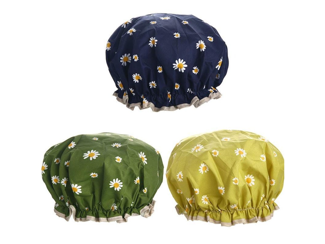 Gorro De Ducha Impermeable Para Mujer, Doble Capa Ajustable, Reutilizable.