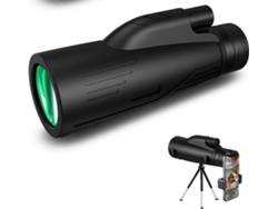 Telescopio monocular JYTGALX HD con prisma Bak 4 para smartphone y lente FMC para observación de aves, acampada, senderismo y viajes (negro)