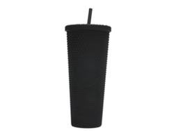 Vaso de plástico de 710 ml con tapa y pajita, vaso reutilizable para café helado y batidos JEIIBRZUI