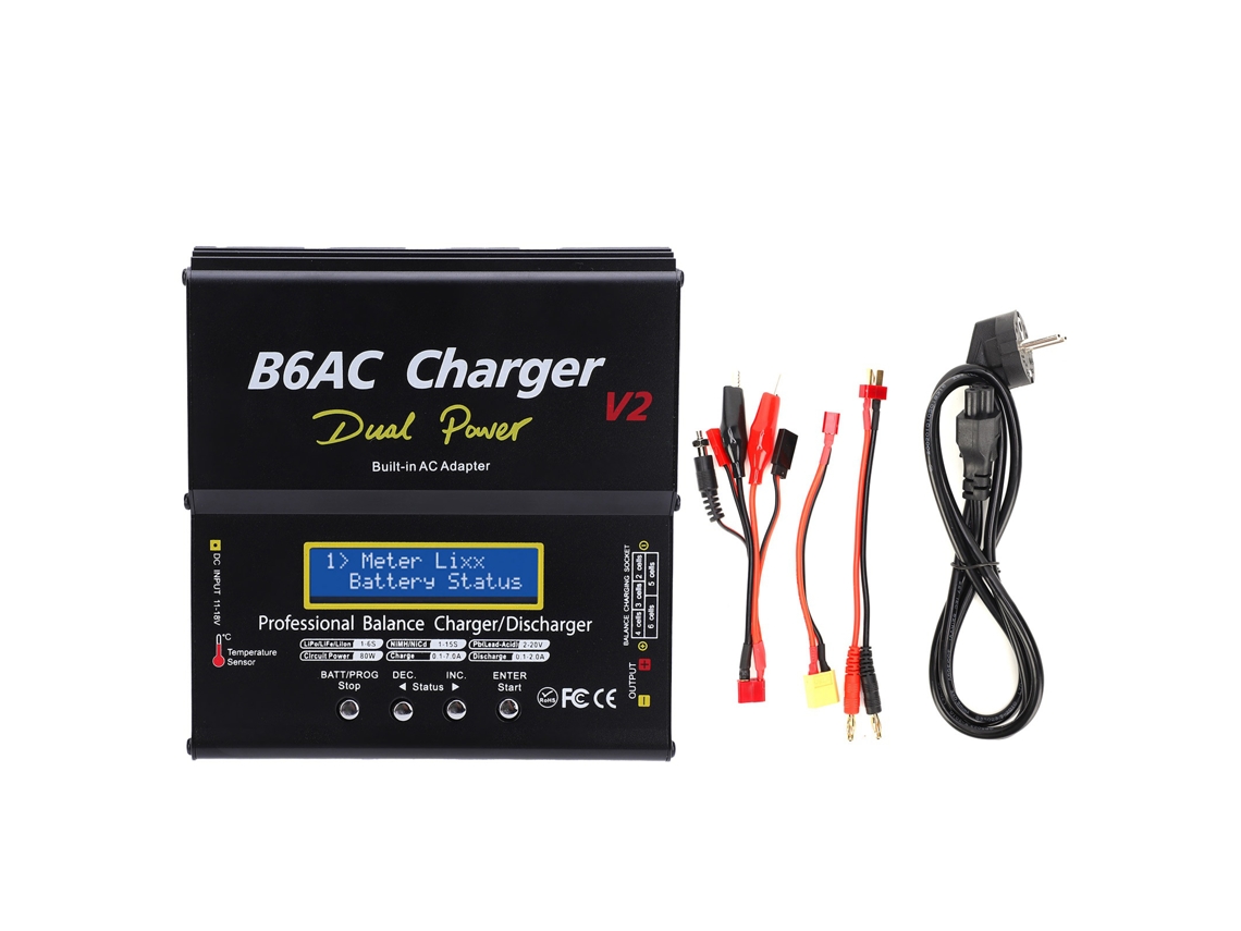 Cargador Descargador Inteligente De Equilibrio B6ac V2 80w 7a Aluminio Cable Incluido Plug Eu 220v Negro