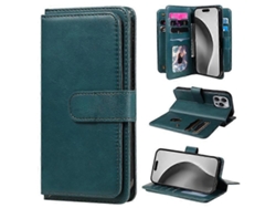 Funda De Cuero Antiarañazos Kt Serie 1 Multifuncional Compatible Con Iphone 16 Pro Max Con 10 Ranuras Para Tarjetas