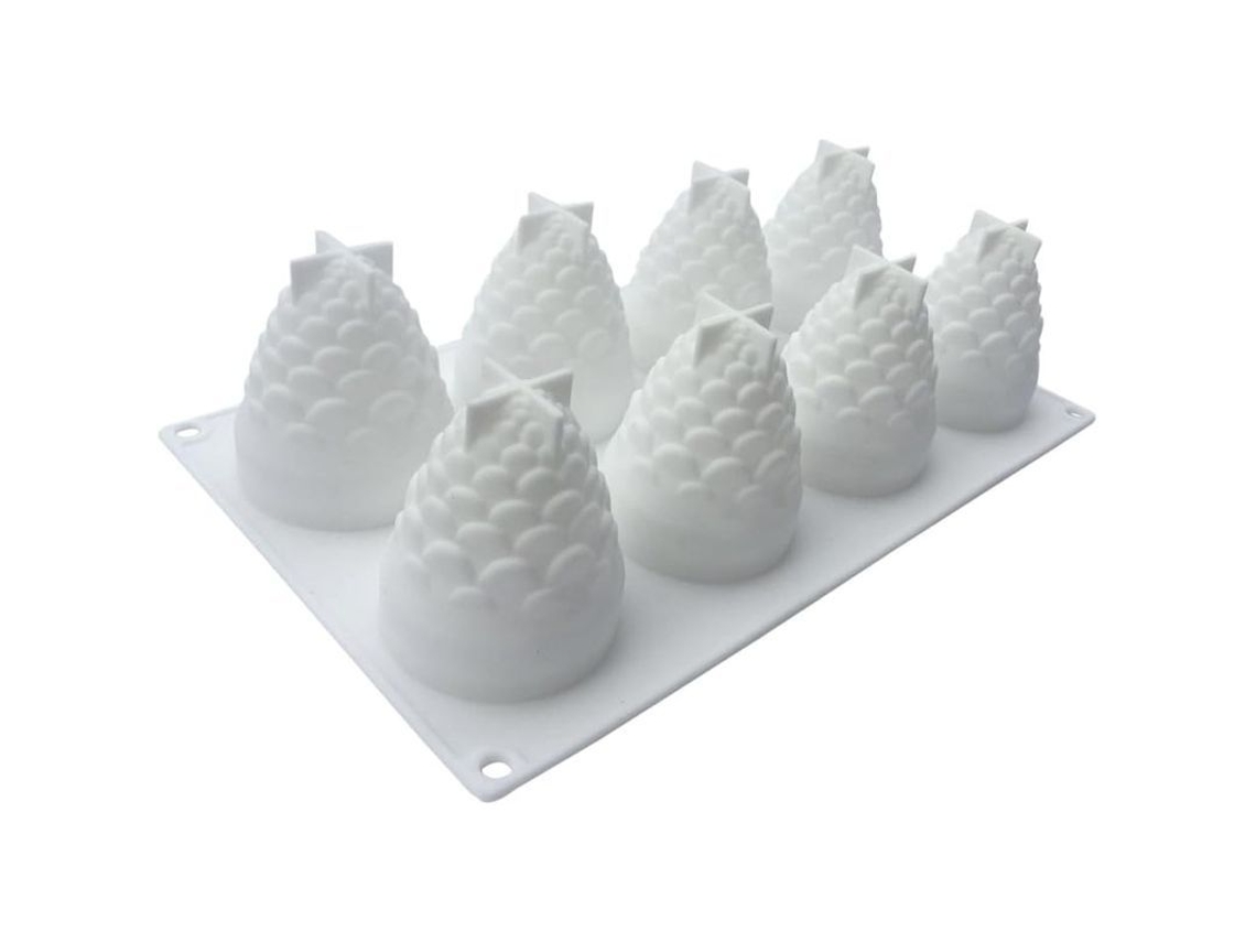 2026-molde De Silicona Para Tarta De Mousse Piña 3d No Tóxico Blanco Antiadherente Fácil De Limpiar