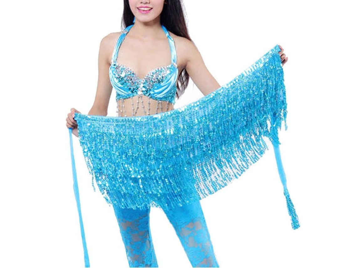 Falda de danza del vientre 2026 con lentejuelas decorativas y viscosa, atractivo cinturón para bailar.