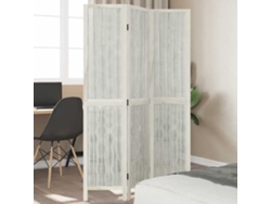 Biombo de 3 paneles de madera maciza de paulownia, blanco, Wsd625350 Lovely Home