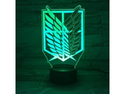 Lámpara 3D anime Ataque a los Titanes, 7 colores, USB o pilas 3AA, regalo para niños KOFIHETY