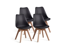 Pack 4 Sillas de Comedor 83x49 cm Beench Negro 41x83x49 cm