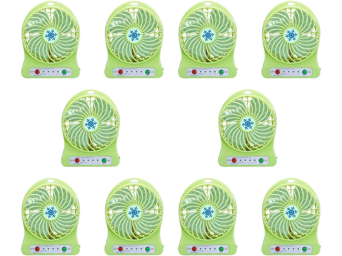 10 Mini Ventiladores Enfriadores De Aire Portátiles Recargables Para Escritorio