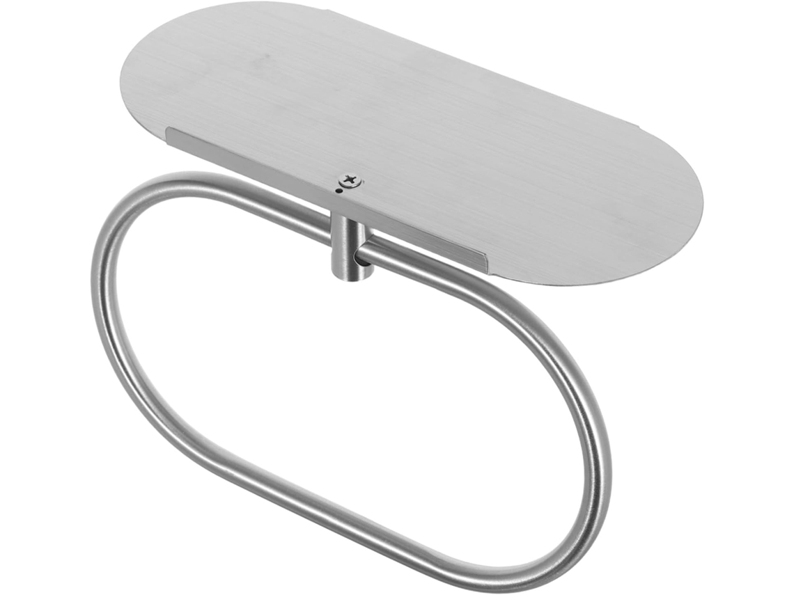 Soporte De Anillo Para Toallas De Acero Inoxidable, Adhesivo Para Montaje En Pared Con Estante Integrado.