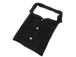 Saco de dormir para cochecito de bebé con botones, manta de lana de punto para bebé, color negro Tommy01.