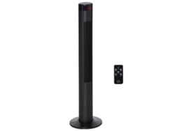 Ventilador De Torre Silencioso, Mando A Distancia, 117cm, Oscilación 70°, 4 Modos, 3 Velocidades, Temporizador 12h, Panel Led, Negro