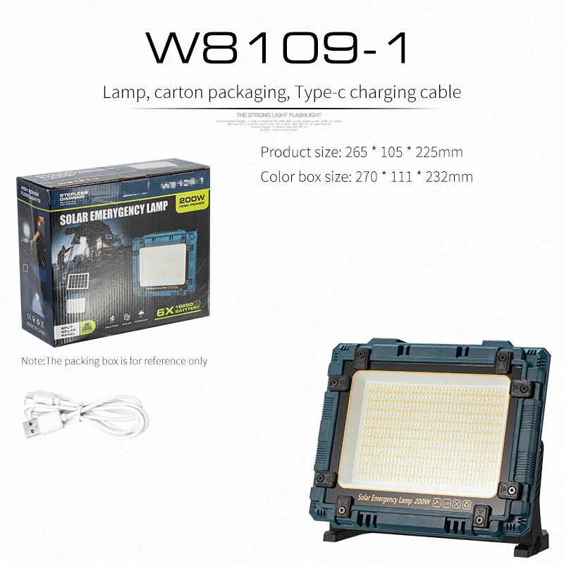 Foco LED solar - Alto brillo - Foco para exteriores - Recargable - Ideal para acampar