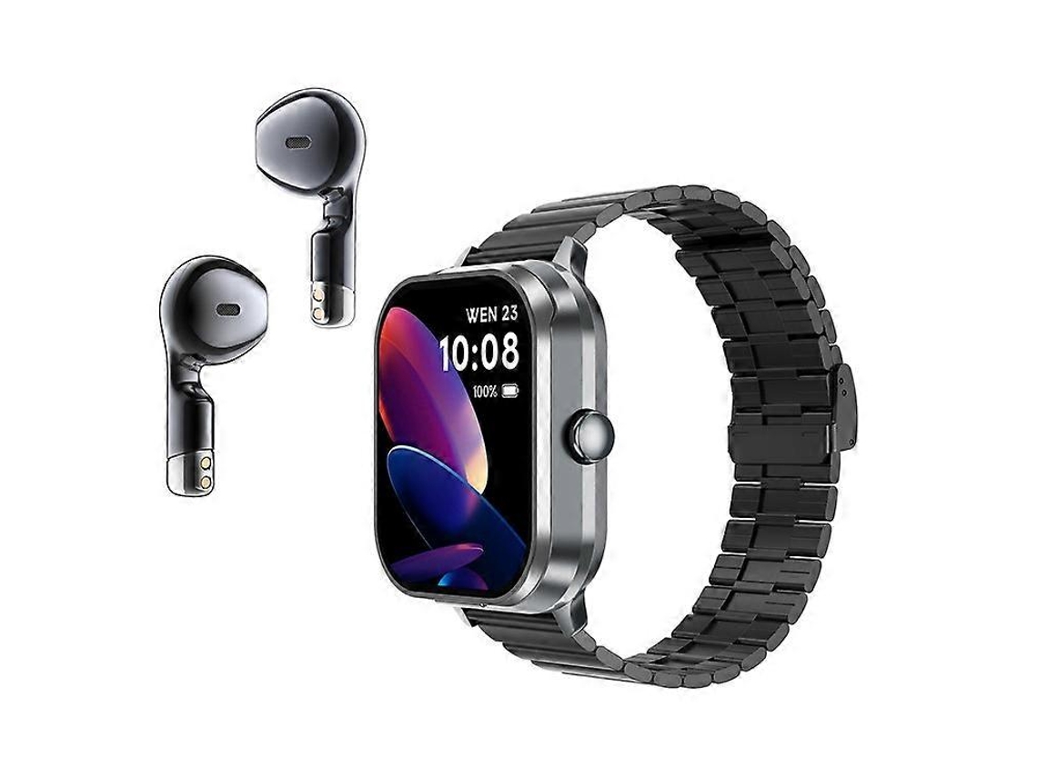 Reloj inteligente 2 en 1 D8 Pro con Bluetooth, TWS, monitorización de salud, llamadas Bluetooth y correa de acero. Ly Ebike