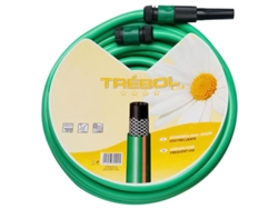 Manguera verde trebol trenzado 15 mm. - 5/8 rollo 15 metros con accesorios