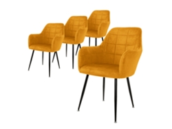 Conjunto De 4 Cadeiras De Jantar Com Encosto E Braços ML-DESIGN
