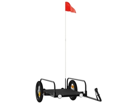 Remolque VIDA XL para bicicleta hierro negro (122x53x31 cm)