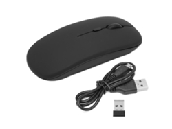 Mouse Sem Fio 2.4g Cordless Com Receptor Cabo De Carregamento Para Office Laptop Computador Tablet Preto Modo Duplo