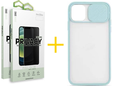 Carcasa + 2 Protectores de Pantalla para iPhone 12 SKYHE Verde Agua