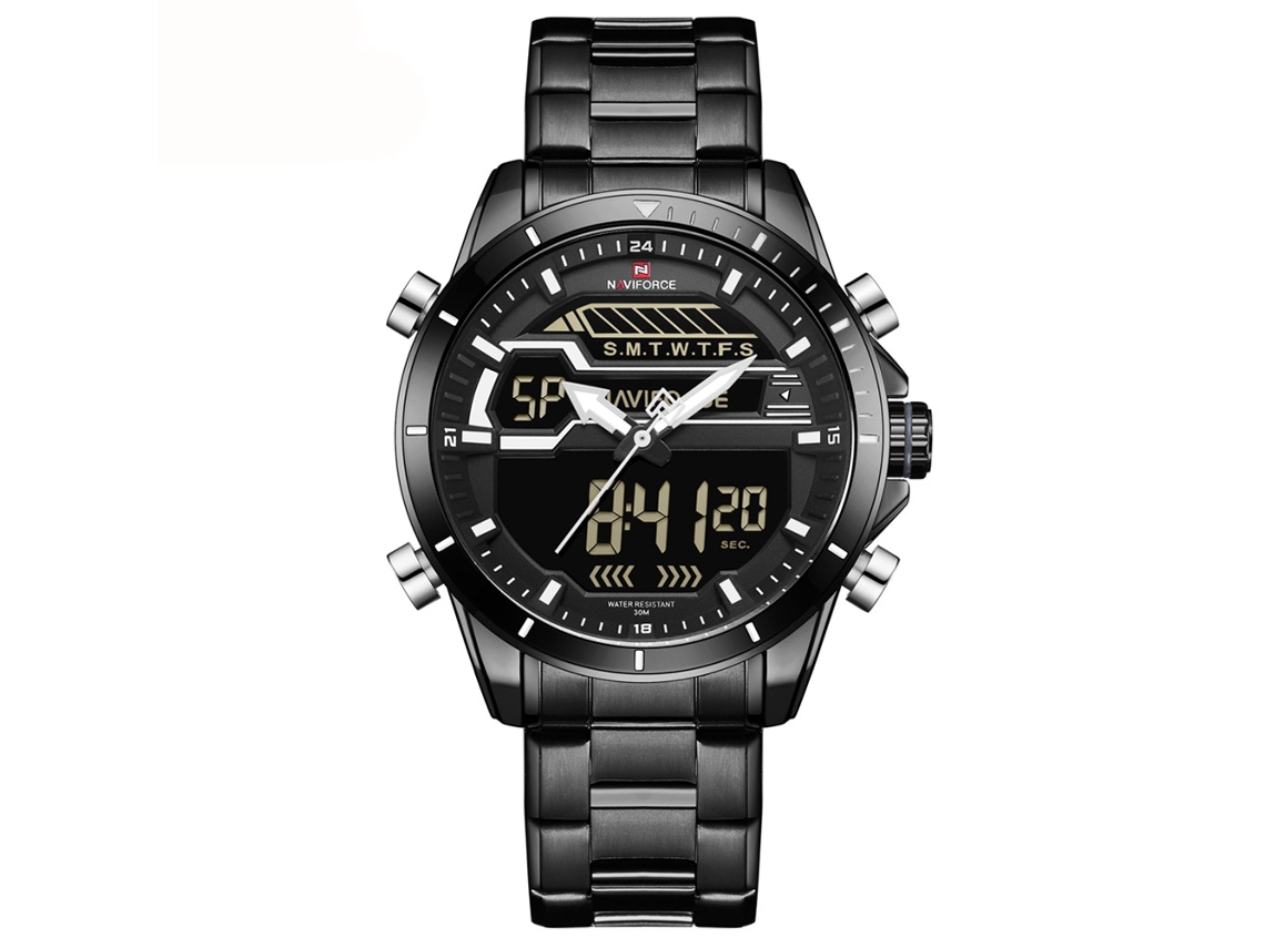 Reloj De Pulsera Naviforce Para Hombre, Resistente Al Agua, De Acero, De Cuarzo, Estilo Moderno.
