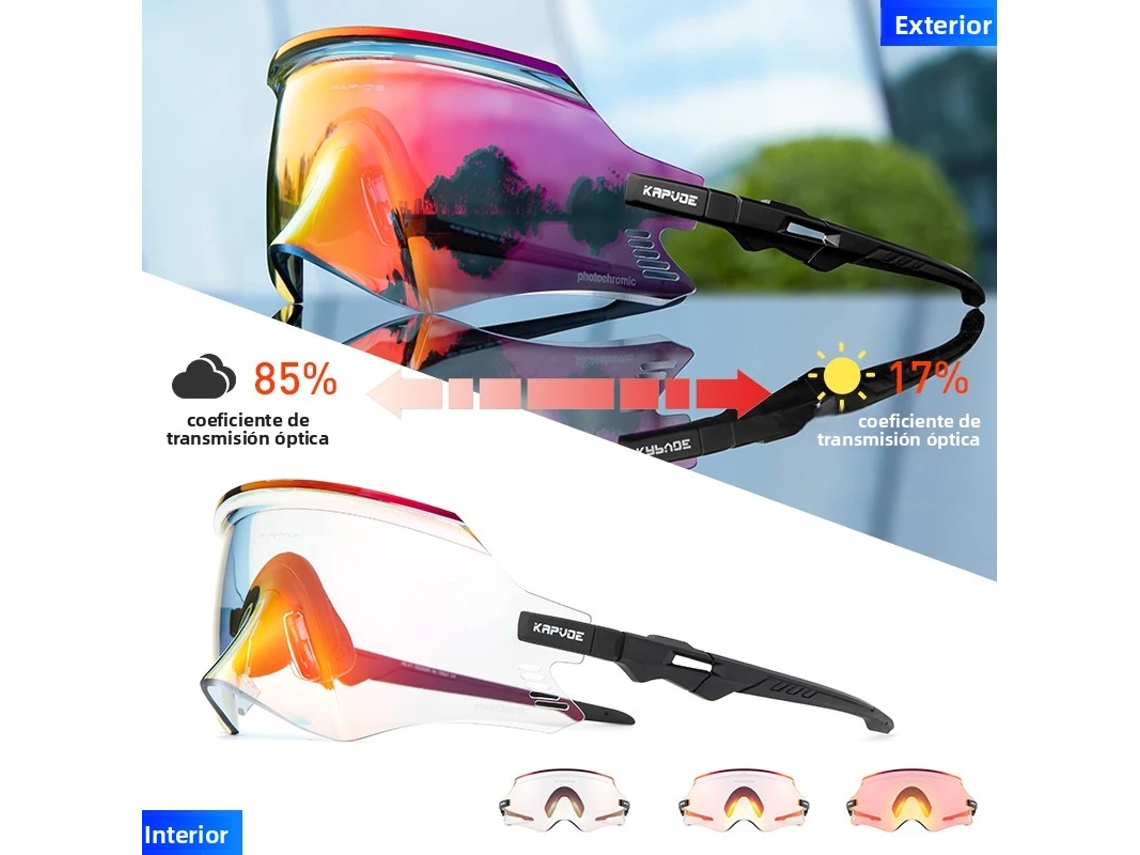 (modelo Fotocromático 10) Gafas De Ciclismo Unisex, Protección Uv400