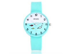 Reloj De Pulsera Infantil De Cuarzo Zhoulianfa F-377 Azul Con Silicona Y Diseño Moderno.