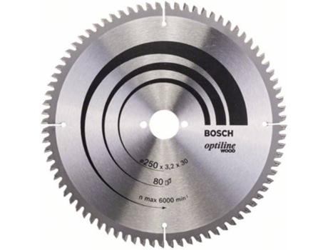 Disco de Sierra Circular BOSCH Optiline Madera 250x30x3.2 mm - 80