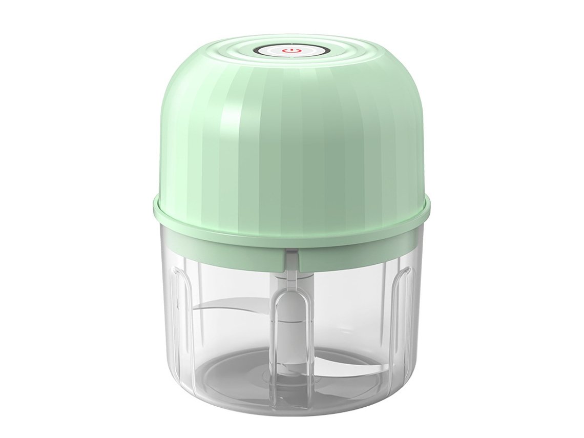 Picadora portátil de ajo y verduras, 260 ml, cuchilla de acero inoxidable, recargable por USB, color azul claro