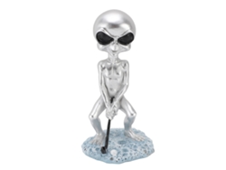 Estátua de Alienígena Divertida Adorno de Jardim Figurinha de Resina com Base Plana Estável
