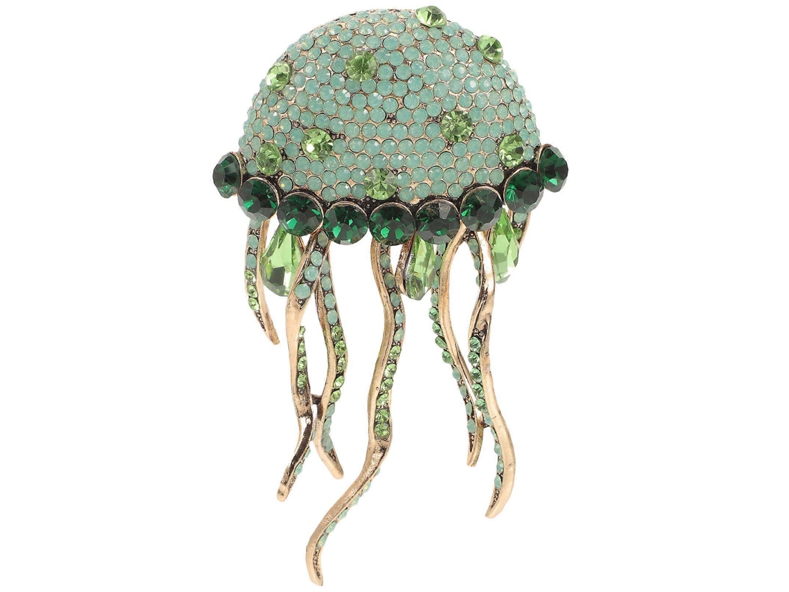 Broche de diamantes de imitación con alfiler de medusa brillante, accesorio para mujer, paquete de 1 Rosewell