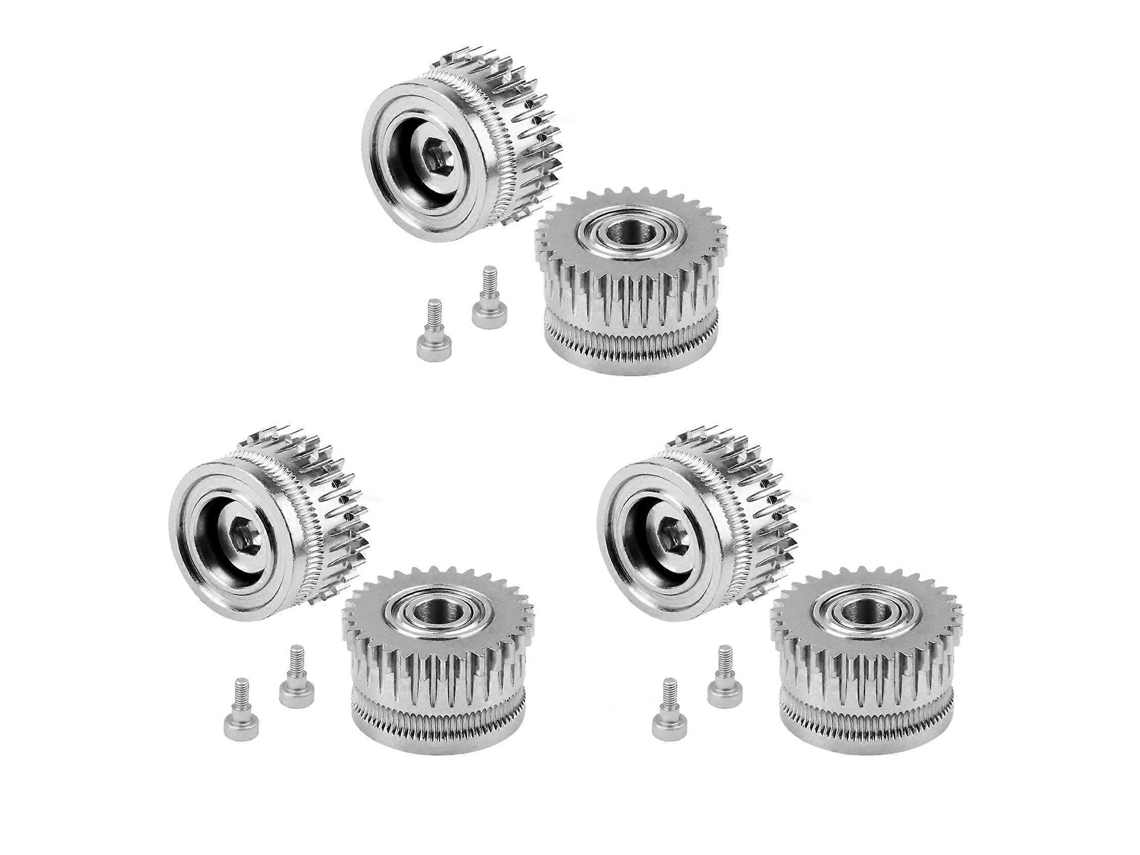3x Hardened Steel Extruder Gear For K1/k1c/k1 Max/ender3v3/v3plus Wear-resistant Dual Gear