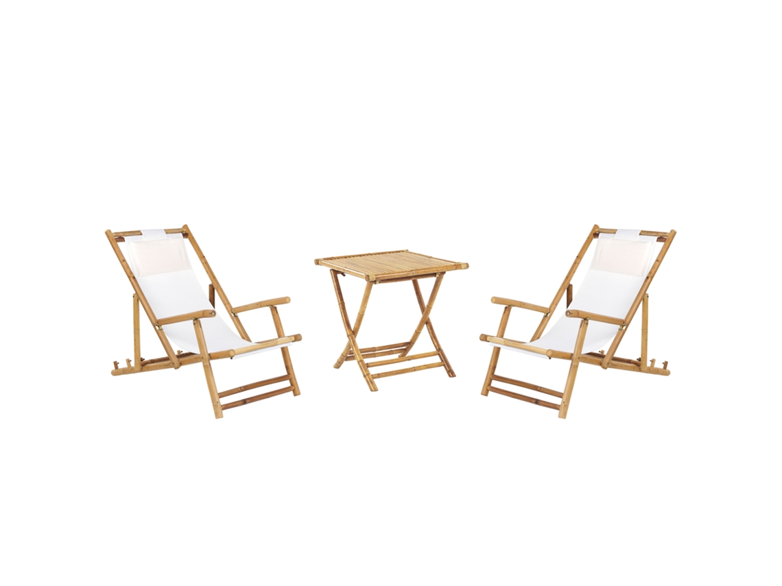 Conjunto Bistrô Beliani Atrani/molise De Bambu Castanho 101x60x90