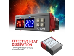 Controlador De Temperatura Con Doble Pantalla, Termostato Regulador Con 2 Sondas Ntc, 24 V Para Incubadora/refrigerador.