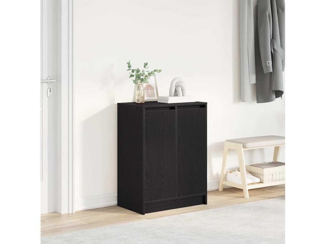 Zapatero | Armario Zapatero De Madera De Roble Negro 57x34x76 Cm