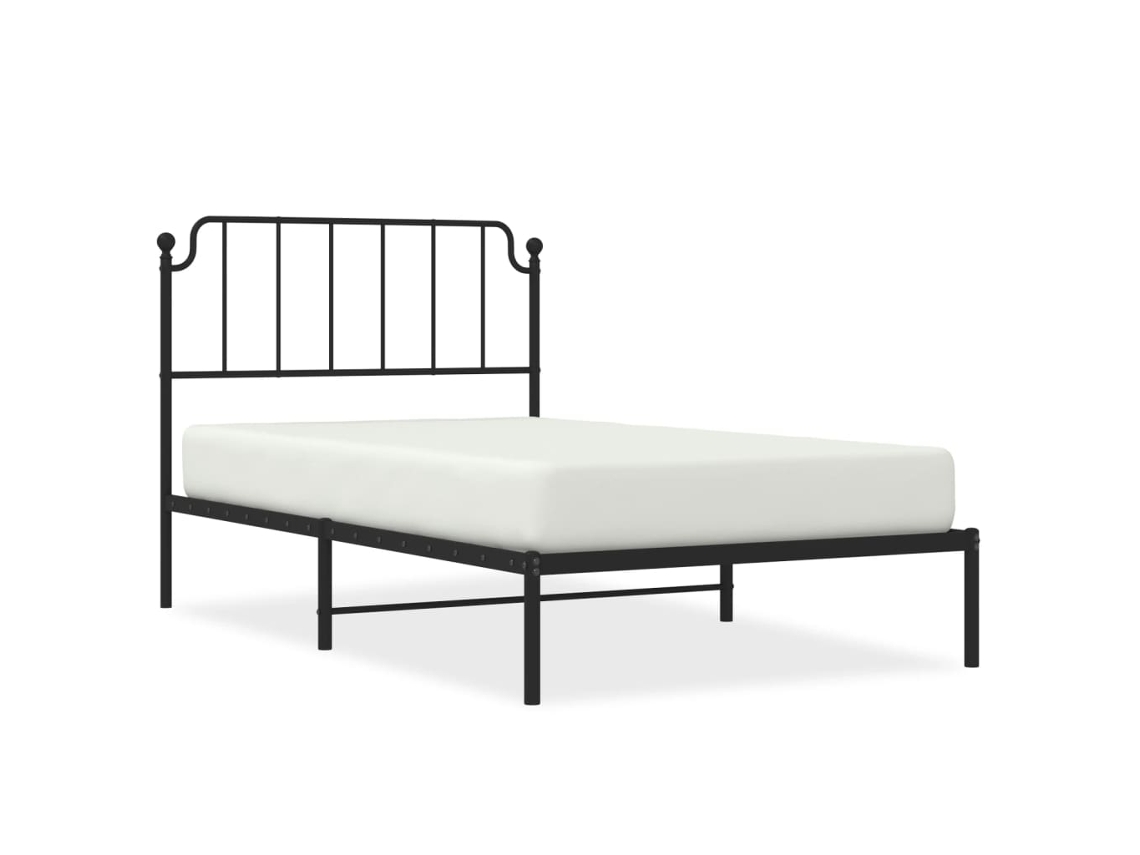 Maison Exclusive - Estructura Cama Sin Colchón Con Cabecero Metal Negro 107x203 Cm