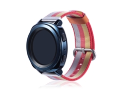 Correa de reloj universal de lona a rayas para relojes de 22 mm. Sistema de liberación rápida para un fácil reemplazo.