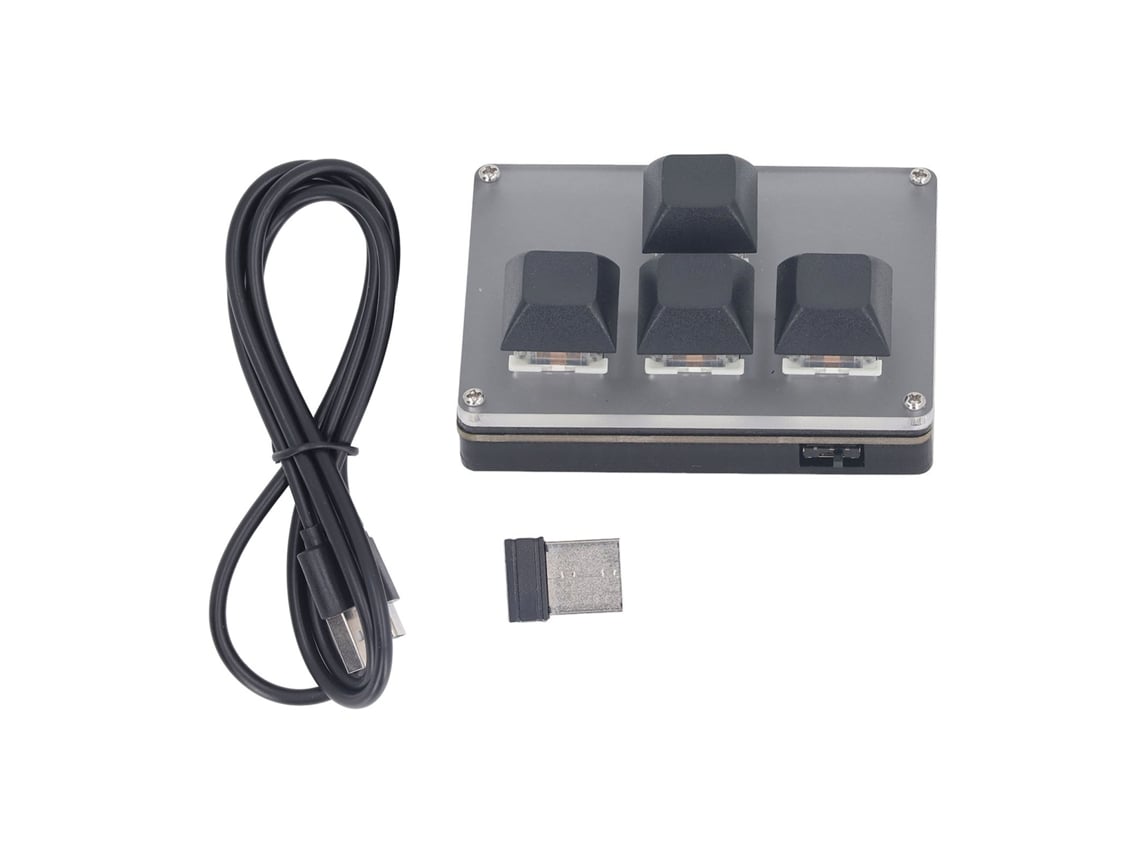 Teclado Mecánico Inalámbrico Type C 4 Teclas 2.4g Usb Bt Keypad Para Juegos Y Oficina