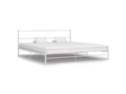 Estructura Cama Sin Colchón Con Cabecero Metal Blanco 160x200cm