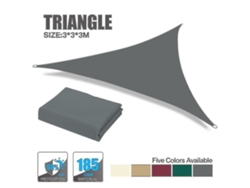 Toldo triangular multiusos resistente a los rayos UV para patio, jardín o terraza, 3x3x3 m, gris | Sin marca