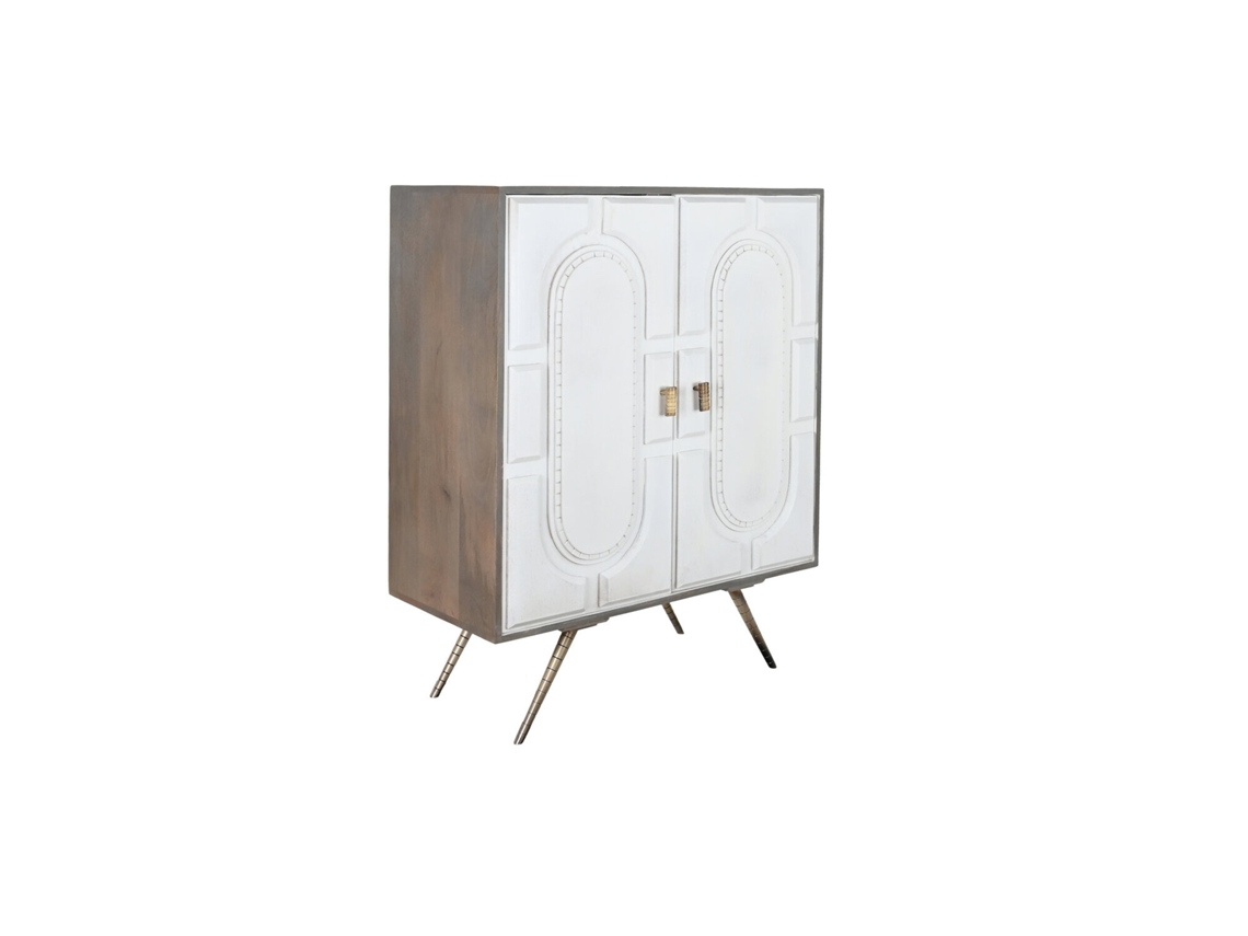 Aparador Mango Laton Rombo Blanco 93x41x114cm