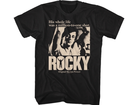 Camiseta Unisexo DEEPSTONE Million To One Shot Rocky Negro (XL)