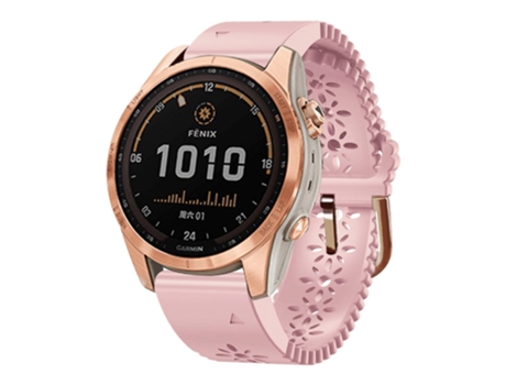 Correa de reloj inteligente para Garmin Fenix 7S/6S/5S Correa de silicona con encaje de liberación rápida (rosa)