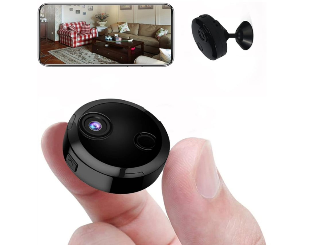 Mini cámara espía WiFi Grabación de video 1080P Transmisión en vivo Cámara espía oculta inalámbrica Cámara para niñera/Visión nocturna IKIKSO