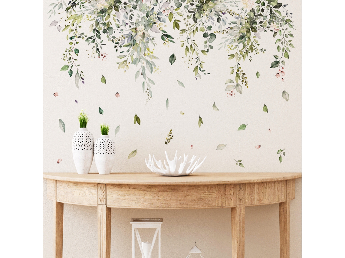Pegatinas de Flores de Narcisos y Libélulas, Decoración para Dormitorio y Salón NEVEANCE