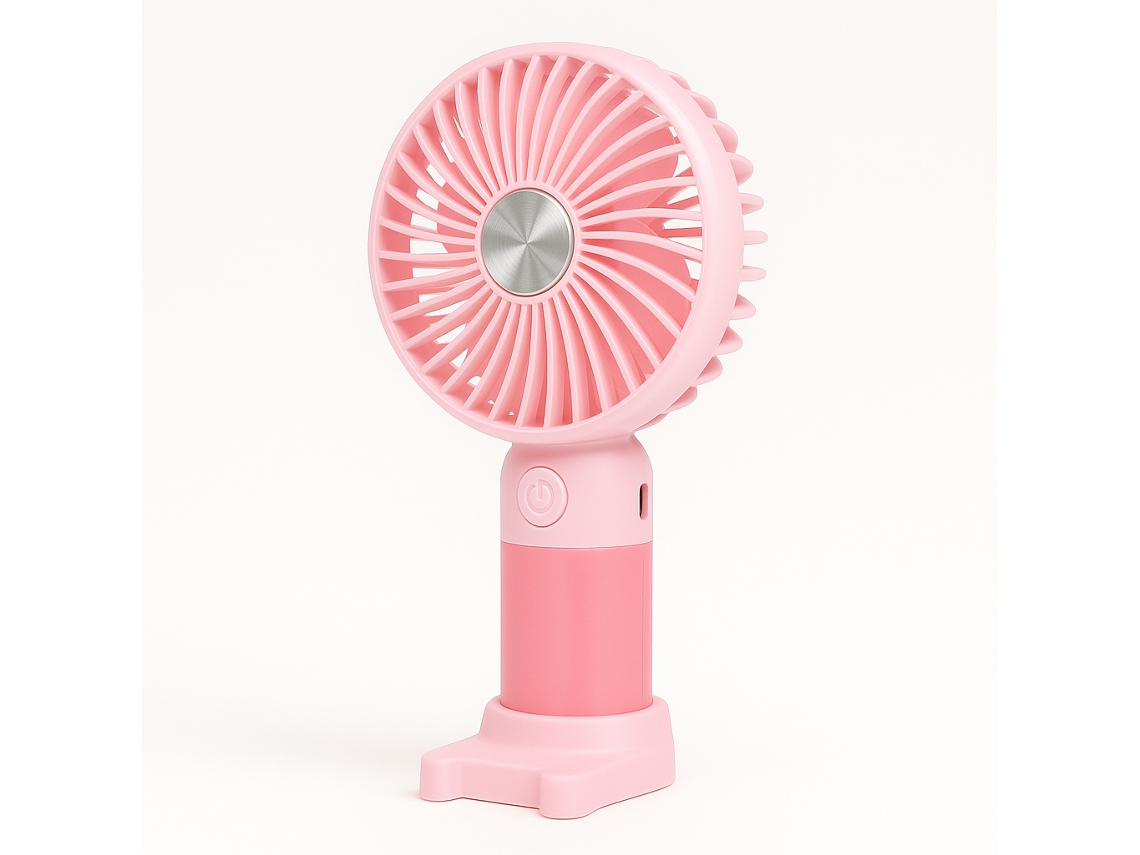 Ventoinha Portátil Com Base | Compacta, 3 Velocidades, Recarregável, Cabo Incluído Skyhe Hx-z1 Rosa