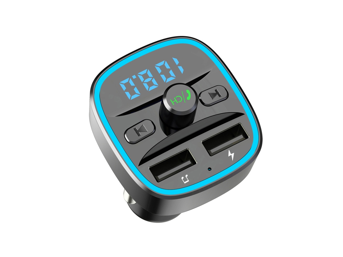 Transmisor Bluetooth Fm 5.3 Para Coche, Cargador Rápido De Metal Pd De 30 W Y Qc3.0 De 18 W Para Coche*