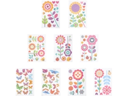 Pegatinas Pared Pvc Verano 9 Láminas Decorativas Estampados Florales Estáticos Fáciles Aplicar Ventanas