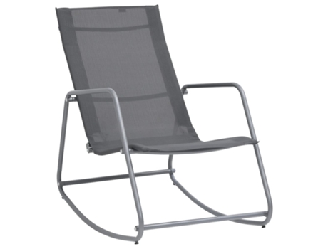 MAISON EXCLUSIVE Balancín mecedora de jardín textilene gris 95x54x85 cm