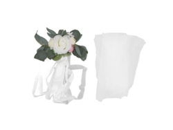 Flores artificiales Baok para respaldos de sillas con correas, estilo sencillo, hermosa decoración blanca para bodas.