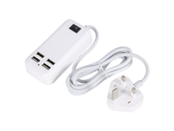 Cargador (4 Puertos Usb Con Interruptor) Enchufe Uk 15w 3a Para Iphone 5 6 7 Ipad